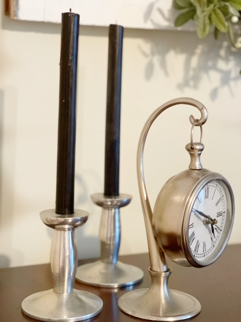 Pewter with clock